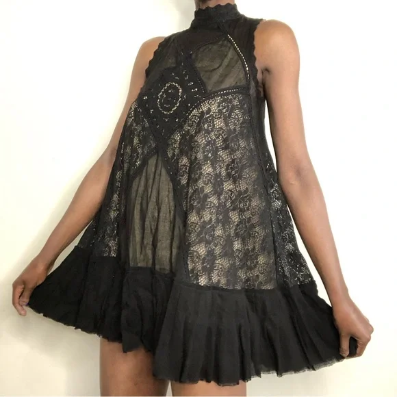 FREE PEOPLE | Angel Lace Dress in Black FREE PEOPLE | Angel Lace Dress in Black